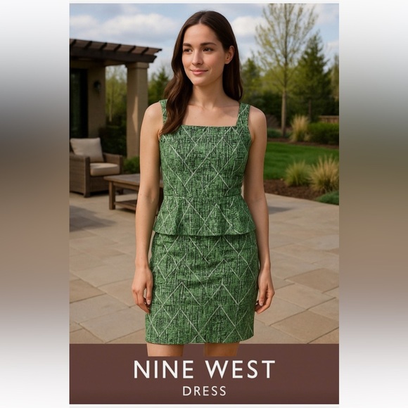 Nine West Dresses & Skirts - Nine West Green Patterned Skirt Set